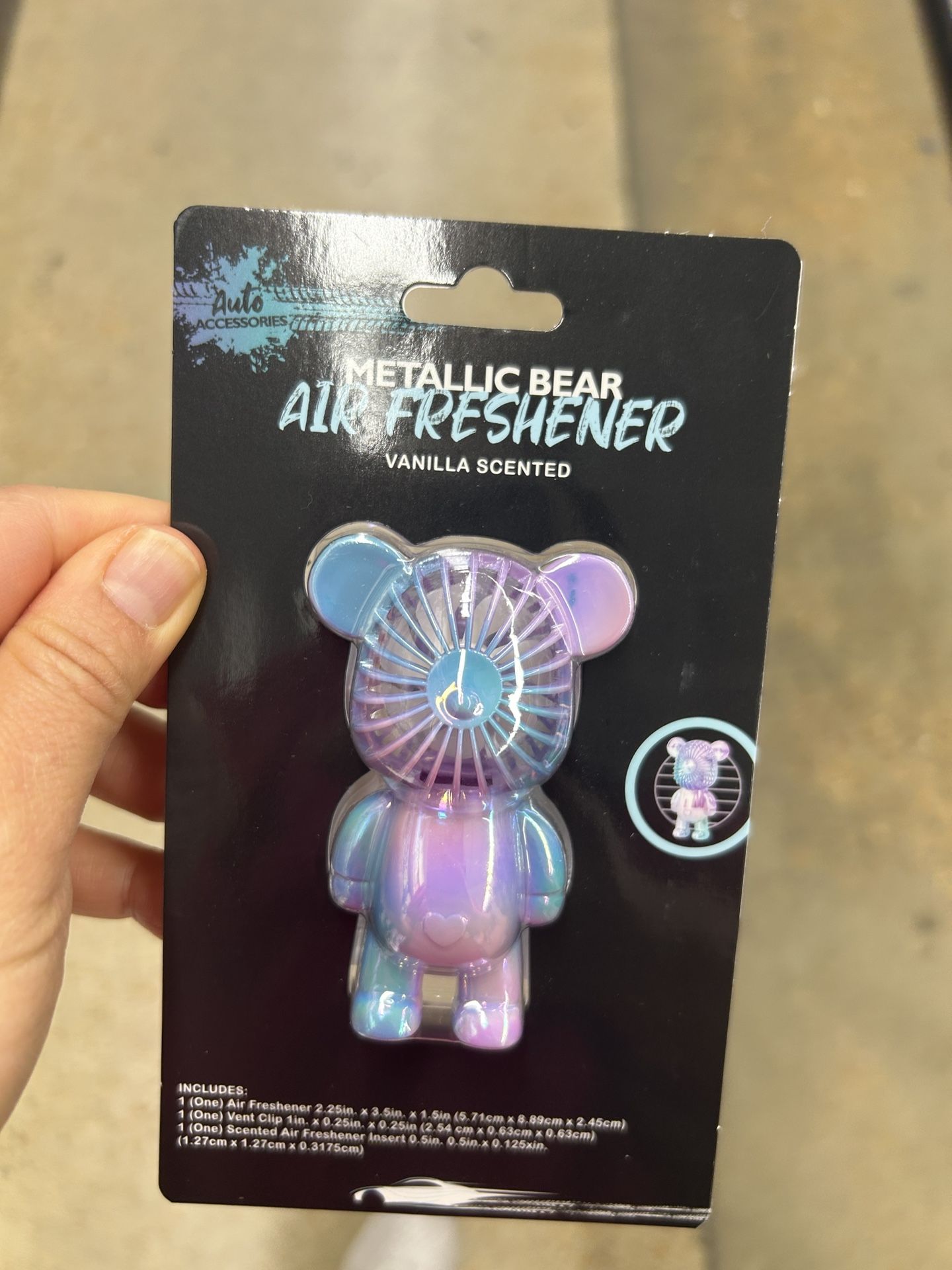 NWT Metallic Bear Air Freshener Vanilla scented