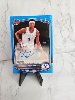 AJ Dybantsa Bowman U blue border 1st Autograph Card colo match 093/150