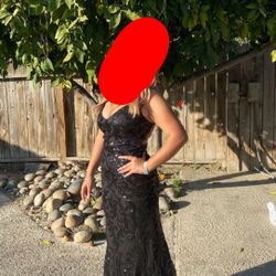 Black Long Sequin Dress
