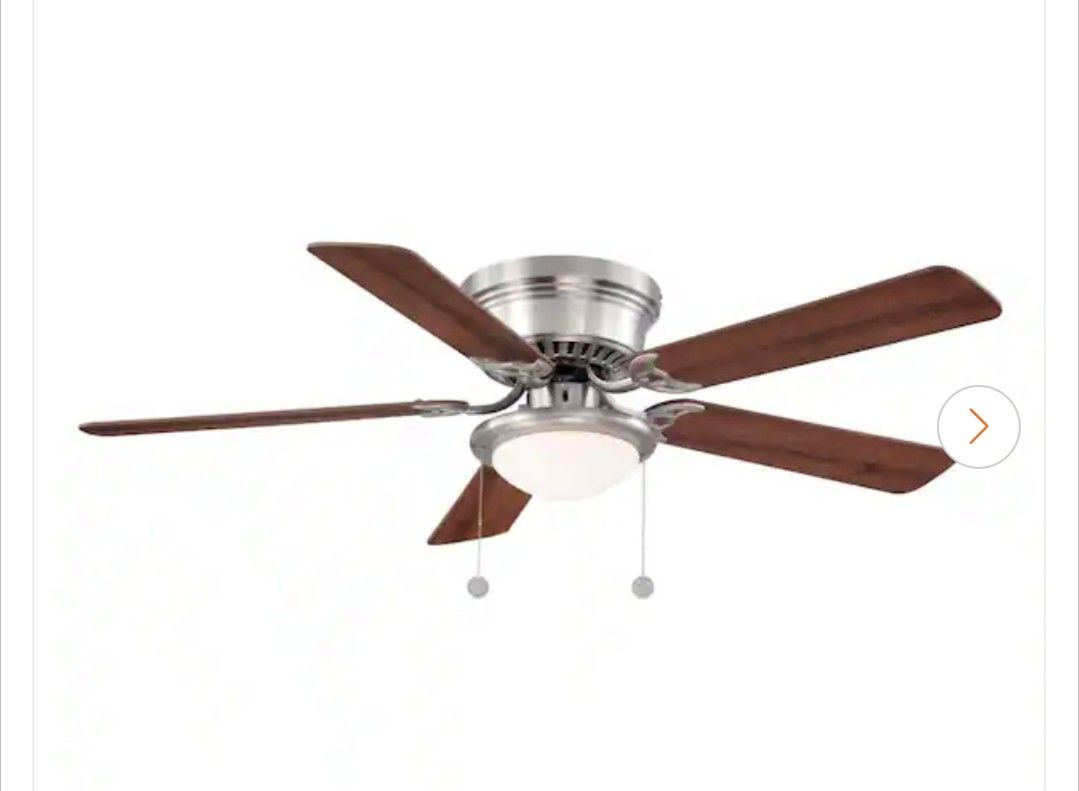Hugger 52 in. LED Indoor Brushed Nickel Ceiling Fan with Light Kit