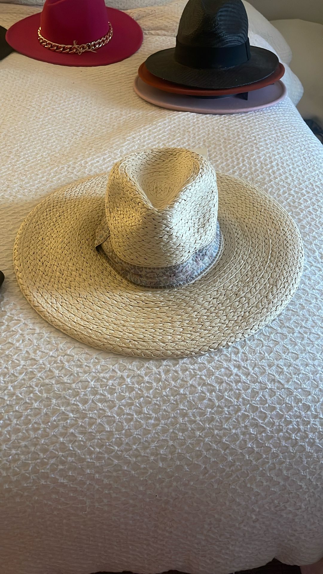 Flower Detail Straw Fedora