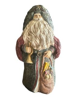 Vintage musical Santa decor  play hark the angel sing 9” no original box