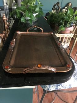Metal serving tray