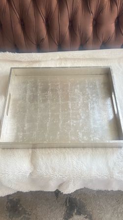 West Elm silver leaf wood tray
