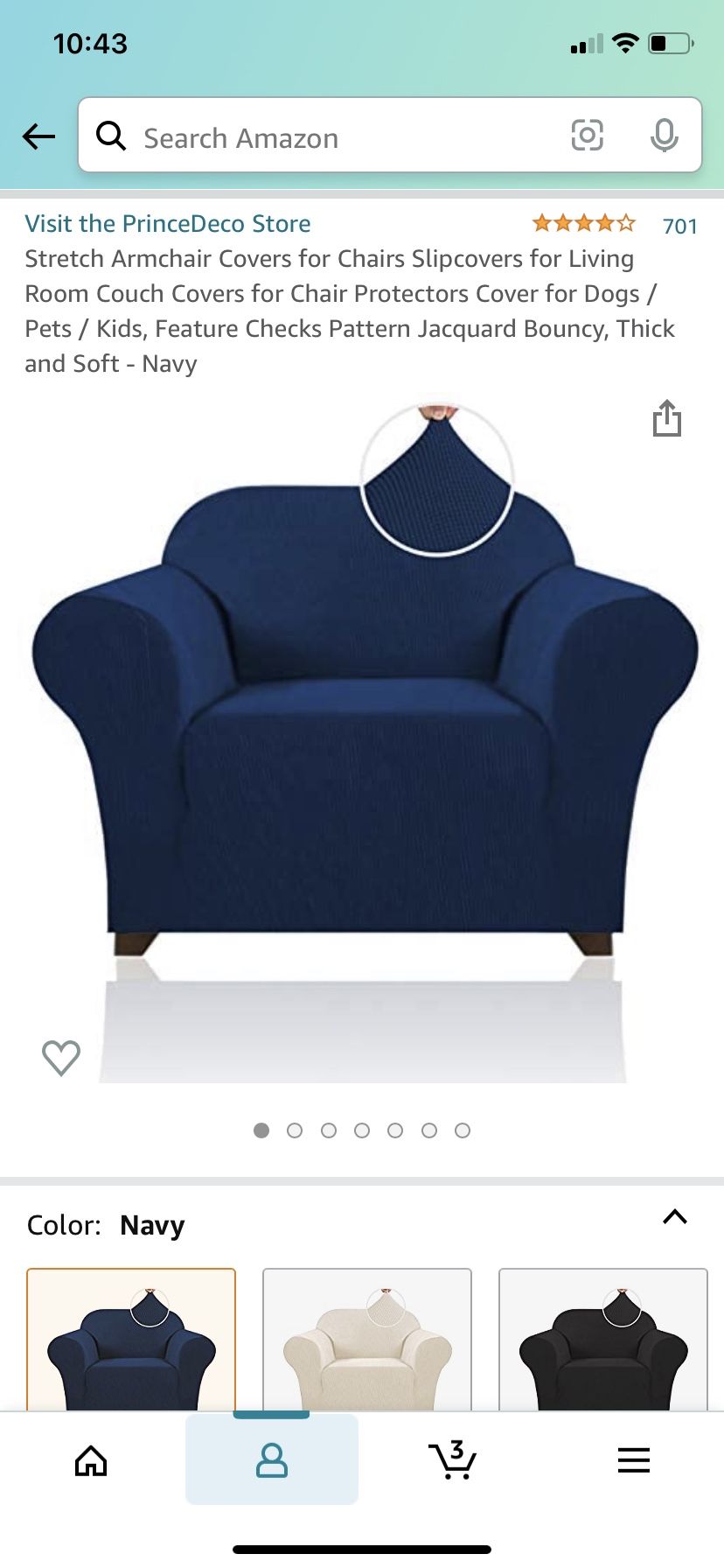 Navy Stretch Chair Cover