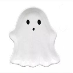 Kohls Halloween Ghost Ceramic Spoon Rest Hand Painted White Spooky Kitchen Decor