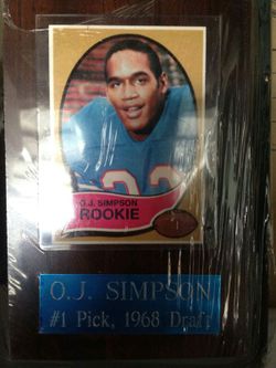 Oj rookie plaque #1 1968 draft