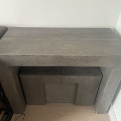 Transformer Table, Matching Bench And Coffee Table With Panel Storage