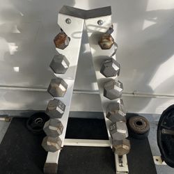 Full Dumbbell Set + Rack CAP Cast Iron Hex (5–30 lb)