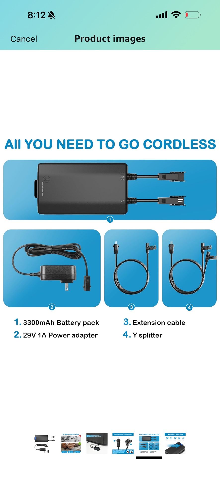 Universal Battery Pack for Reclining Furniture, GreenPower 3300mAh Wireless Rechargeable Battery Pack for Power Recliner, Power Sofa, Sectional, and L