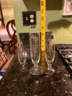 three glass vases