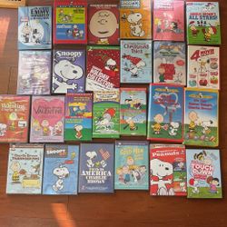 25 Charlie Brown VHS tapes & DVDS