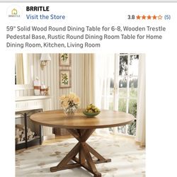 NEW Round Dining Room Table With 6 Chairs 