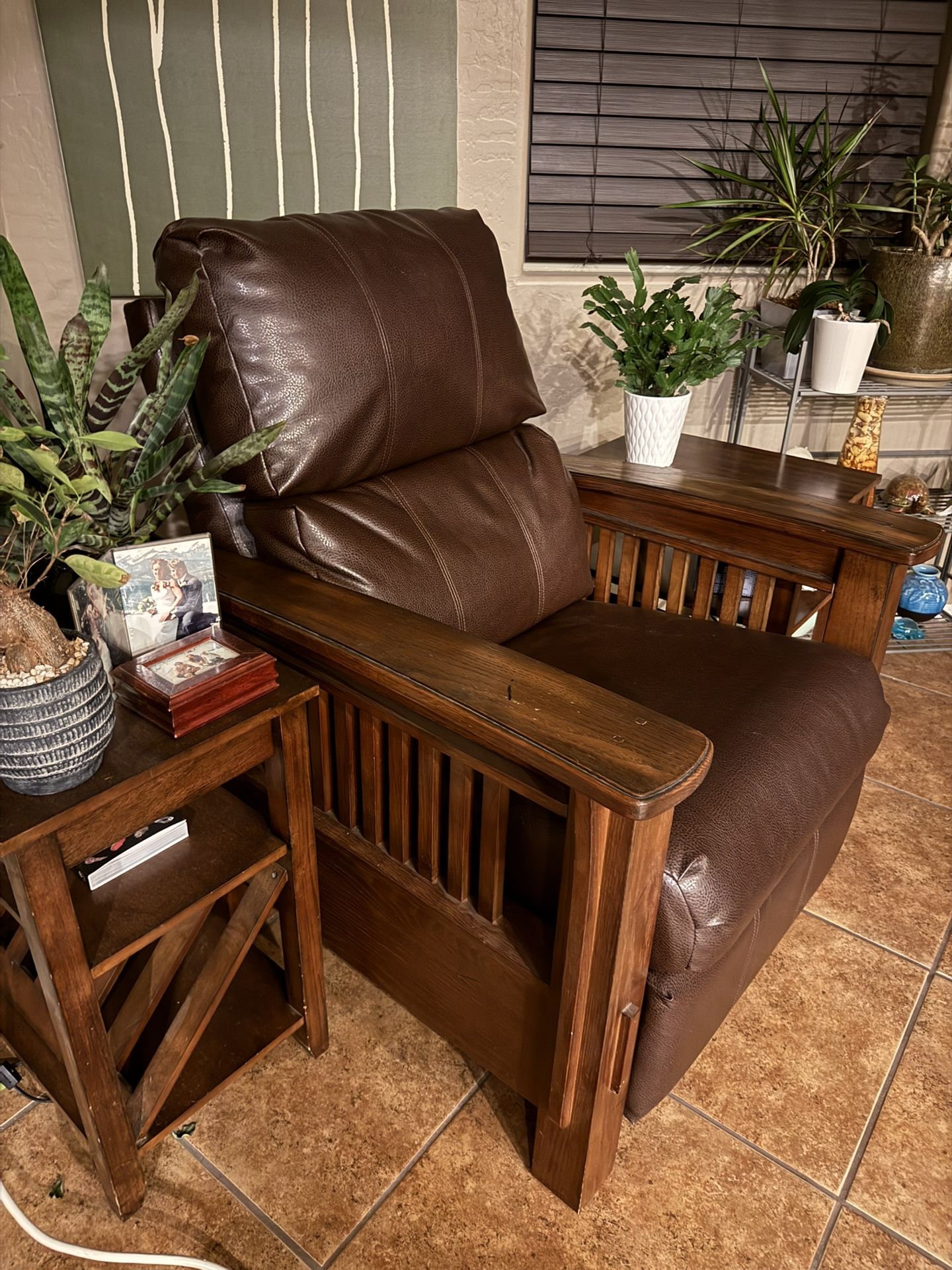 Faux leather manual recliner (small flaw on seat) $250