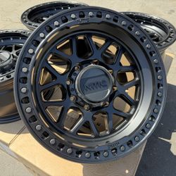 18x9 -12mm 8x6.5 KMC GRS Wheels Dodge Ram 2500 Rims 3500 Silverado Sierra Chevy GMC