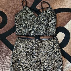 Two Piece Set - Crop Top & Skirt