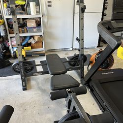 💥{{WEIGHT LIFTING BENCH}} PLUS, ADJUSTABLE WEIGHTS INCLUDED.}} 🏋️