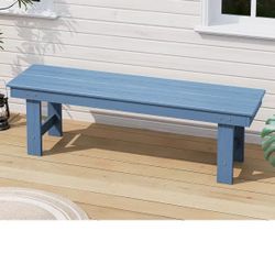 2-Person Outdoor Bench Backless, HDPE Outdoor Benches Weatherproof, 700 Lbs Weight Capacity, Poly Lumber Patio Furniture for Garden, Porch and Park, N
