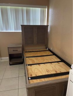 Bed Frame (Twin size) with matching nightstand