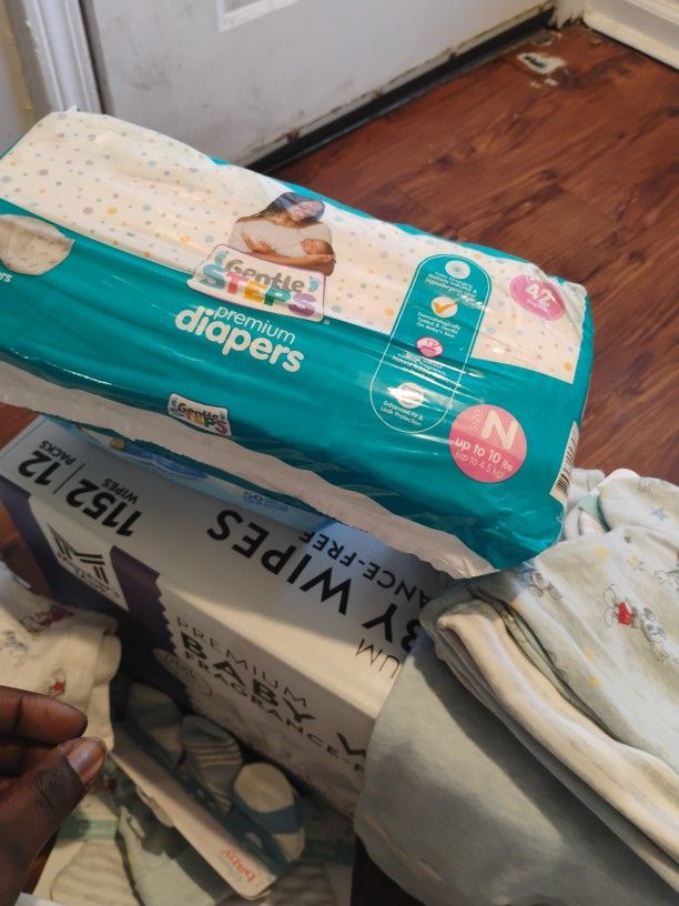Newborn Baby Boy Clothes/Bibs/Wipes/ Pack 1152 Pack 184 Diapers -102diapers.