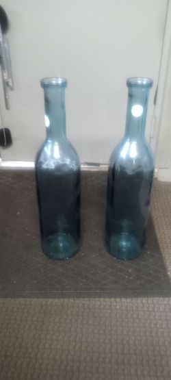 New recycled glass floor vases thick and elegant made in Portugal 45 each or 80 for set heavy duty