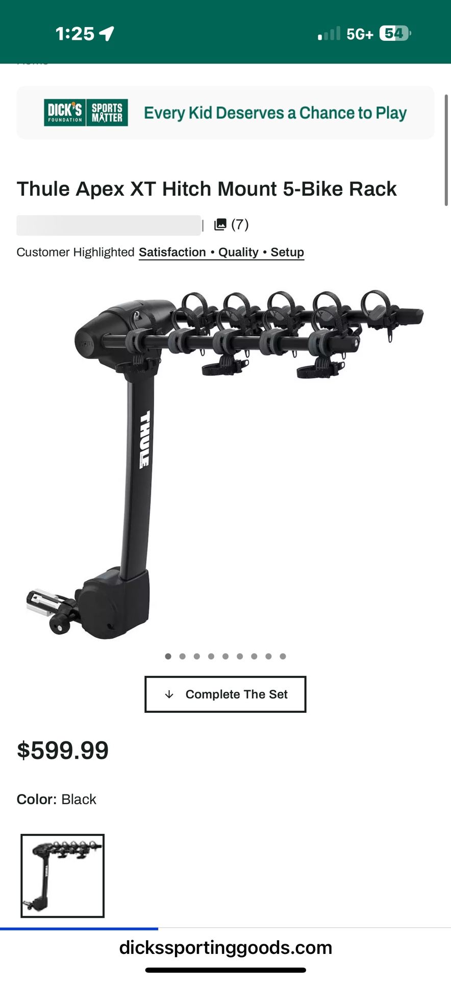 Thule Apex 5 Bike Rack New