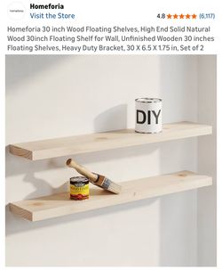 Homeforia 30 inch Wood Floating Shelves,