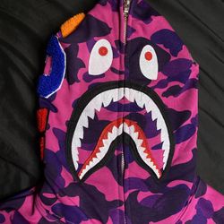 Purple Shark Zip-Up Hoodie, Standout Streetwear Piece