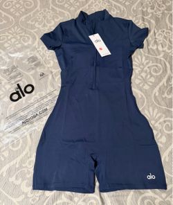 Alo Yoga Navy Blue Zip-Up Romper