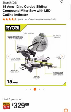 15 Amp 12 in. Corded Sliding Compound Miter Saw with Quickstand