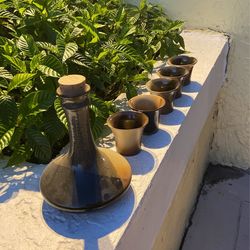 70’s Pottery Decanter Cups By Pottery Craft