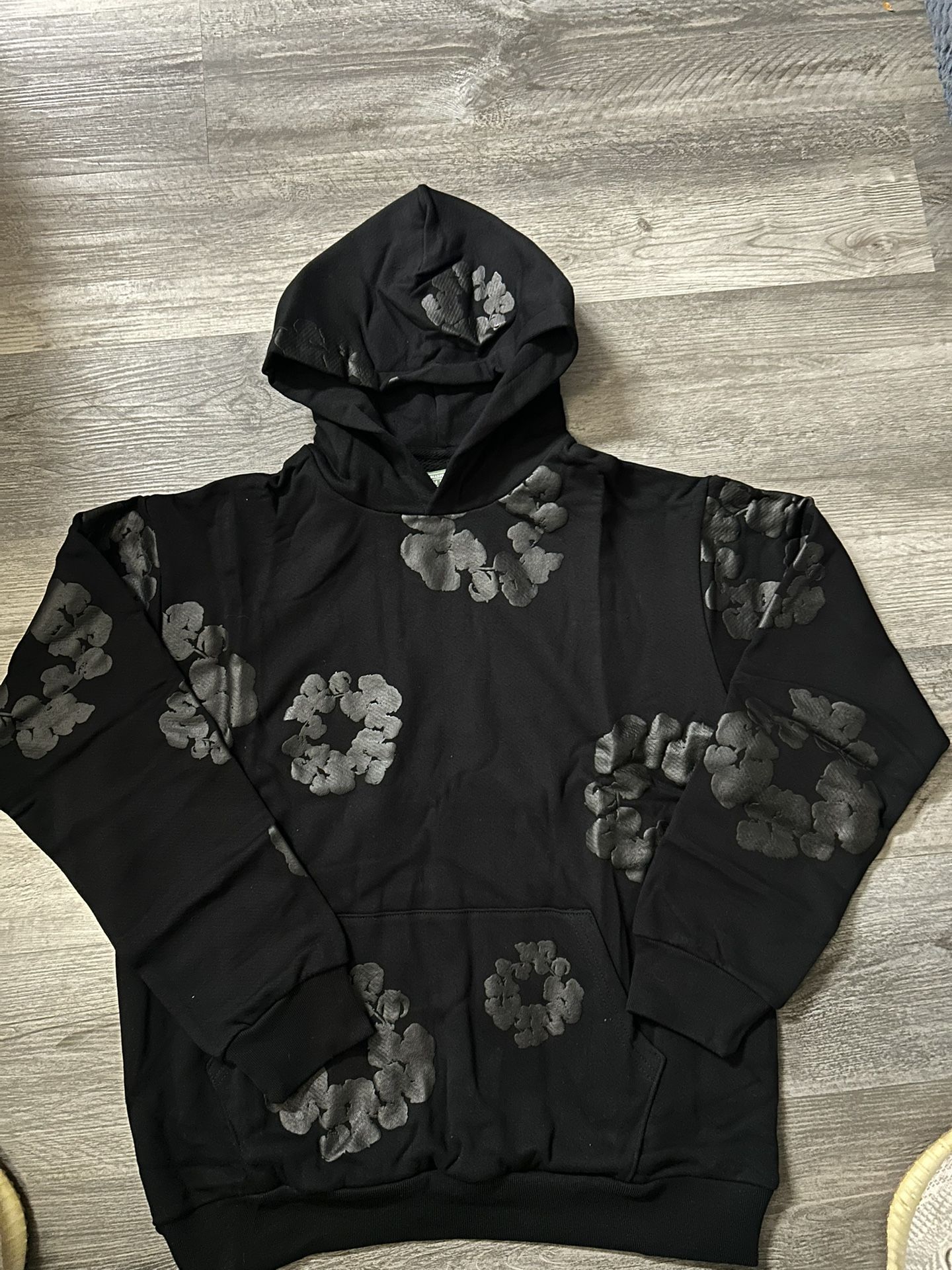 Monochrome(Black) Denim Tear Hoodie