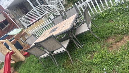 Patio Set With 6 Chairs