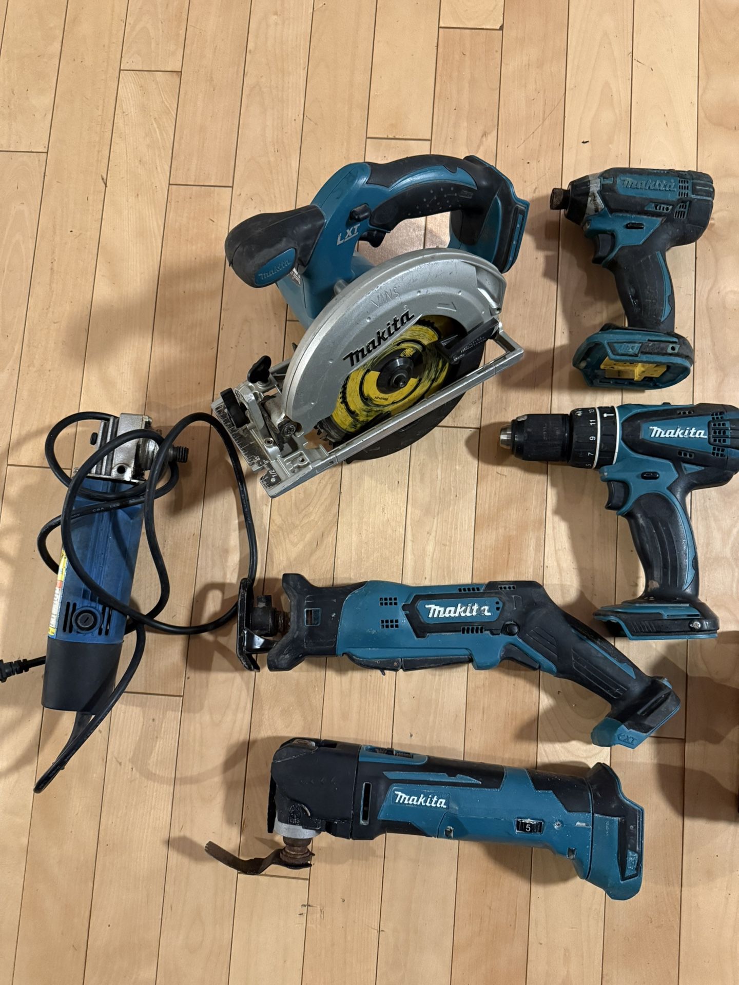 Makita Lxt Tools: 18v Circular Saw, Impact Drill/hammer Drill/multi Tool/And 12v Hacksaw