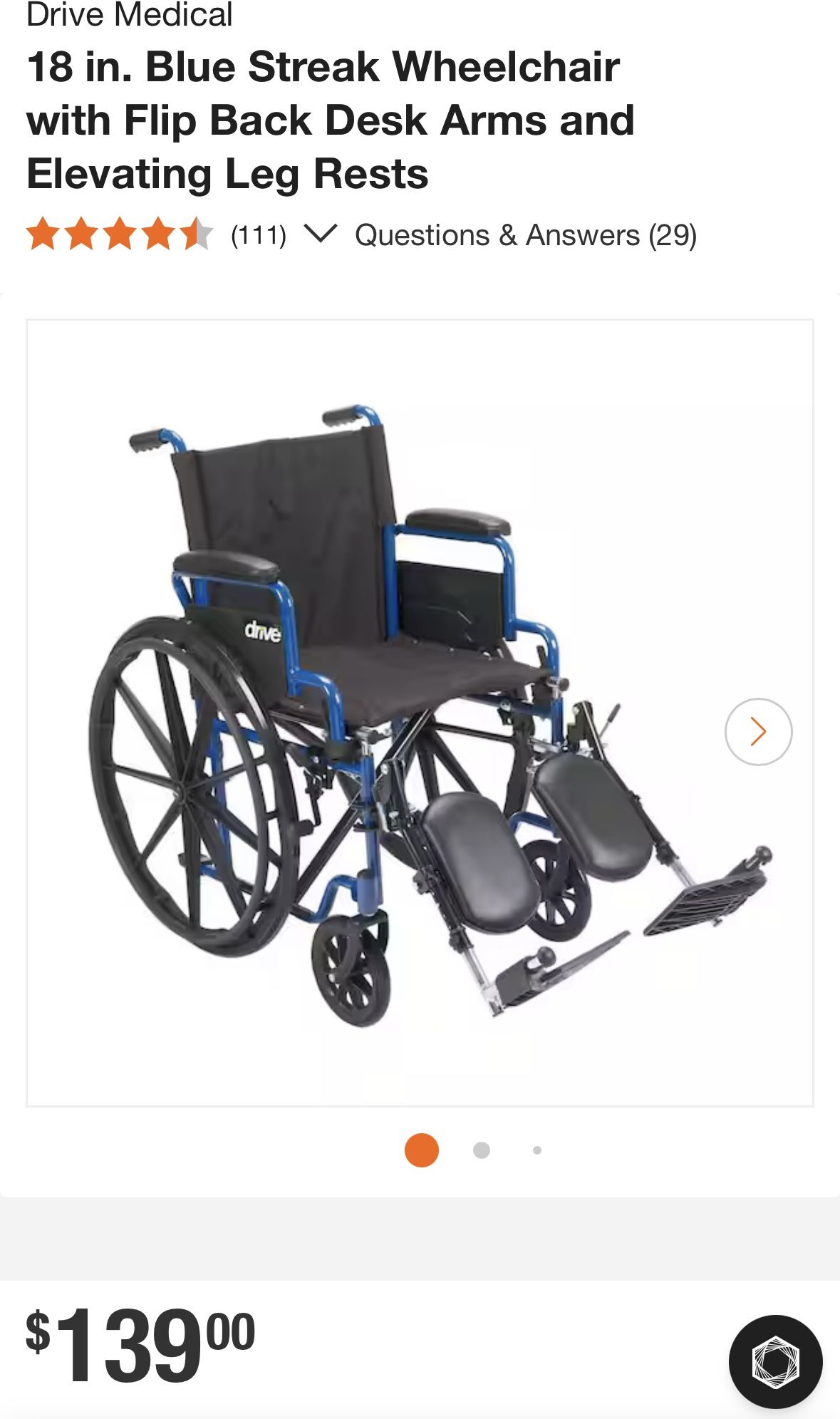 Drive Wheelchair 18 Inch 