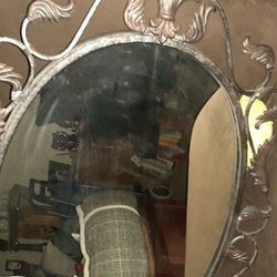  Wrought Iron Mirror approximately 3 " By  4 "