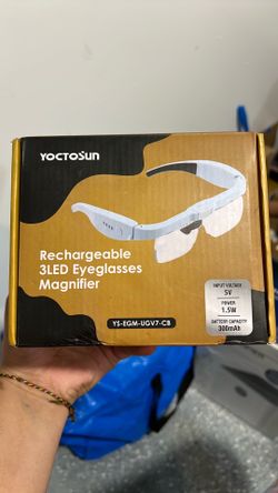 Rechargeable 3led eyeglasses magnifier