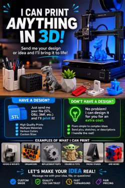 Custom 3D Printing – I Can Print Anything!
