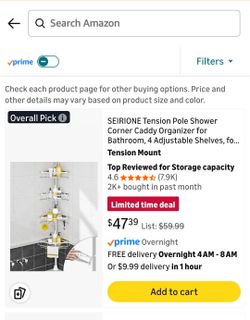 SEIRIONE tension shower caddy