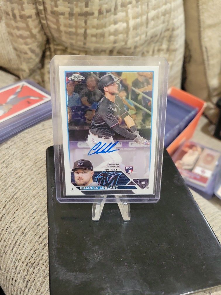 Charles Leblanc Topps Chrome On Card Autograph Rookie Baseball Card