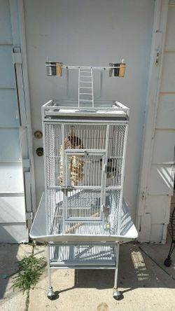 Tall Bird Cage with Play area on top