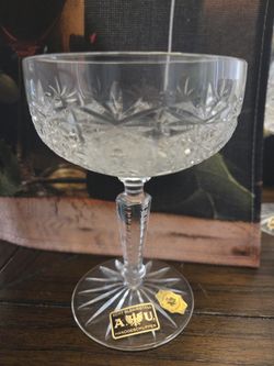 Riddell Cristal San Michele  Cut Champagne  Coupe Glass