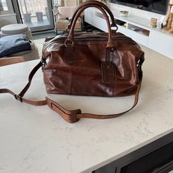 FRYE leather weekender bag