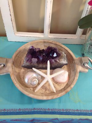 Photo EXCEPTIONAL NEW AMETHYST CRYSTAL SPECIMEN & MOTHER OF PEARL SEA SHELL ETC.