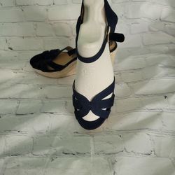 Sexy Navy Wedges Size 10 