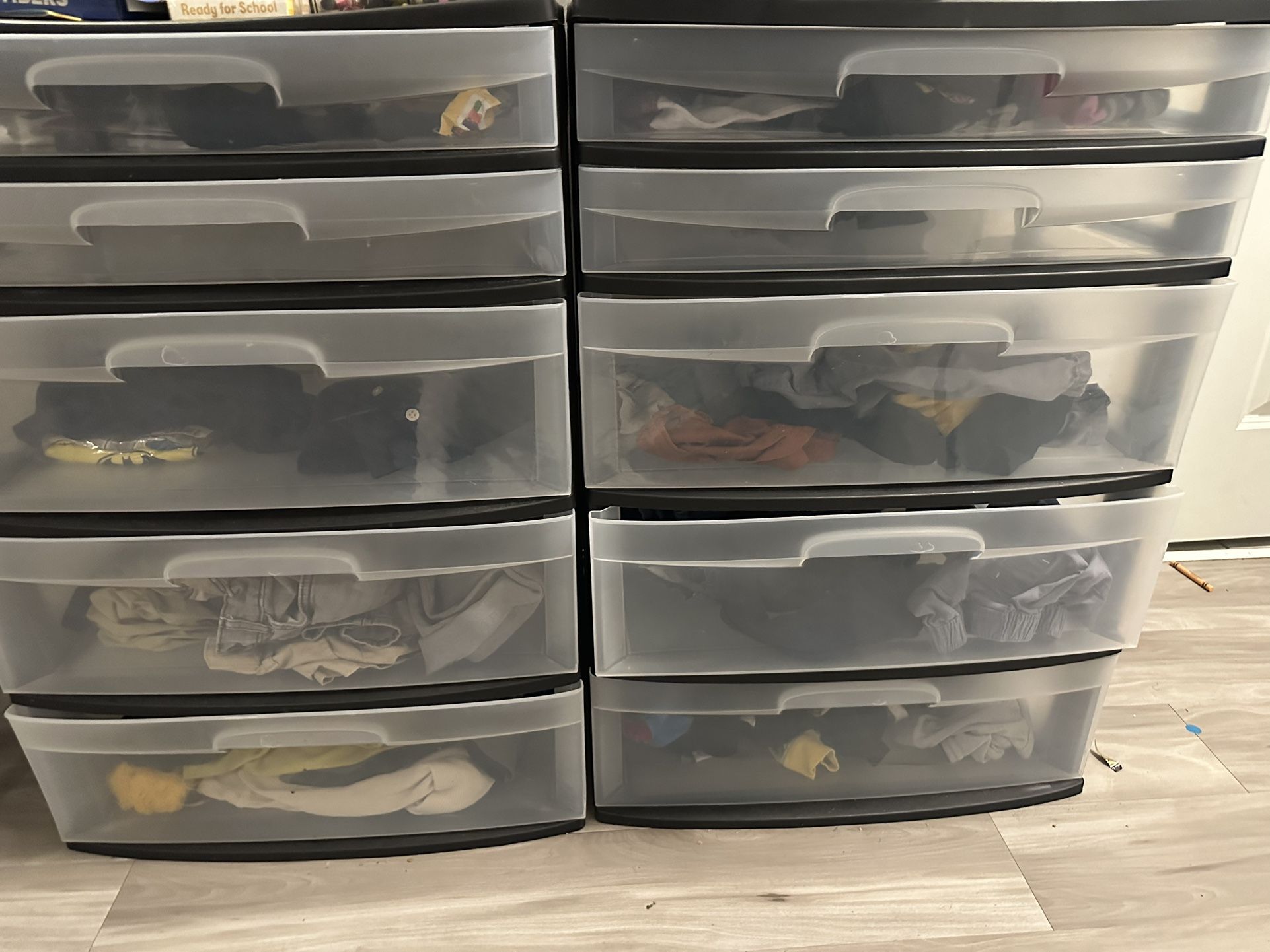 Sterilite Plastic 5 Drawer Wide Tower Black