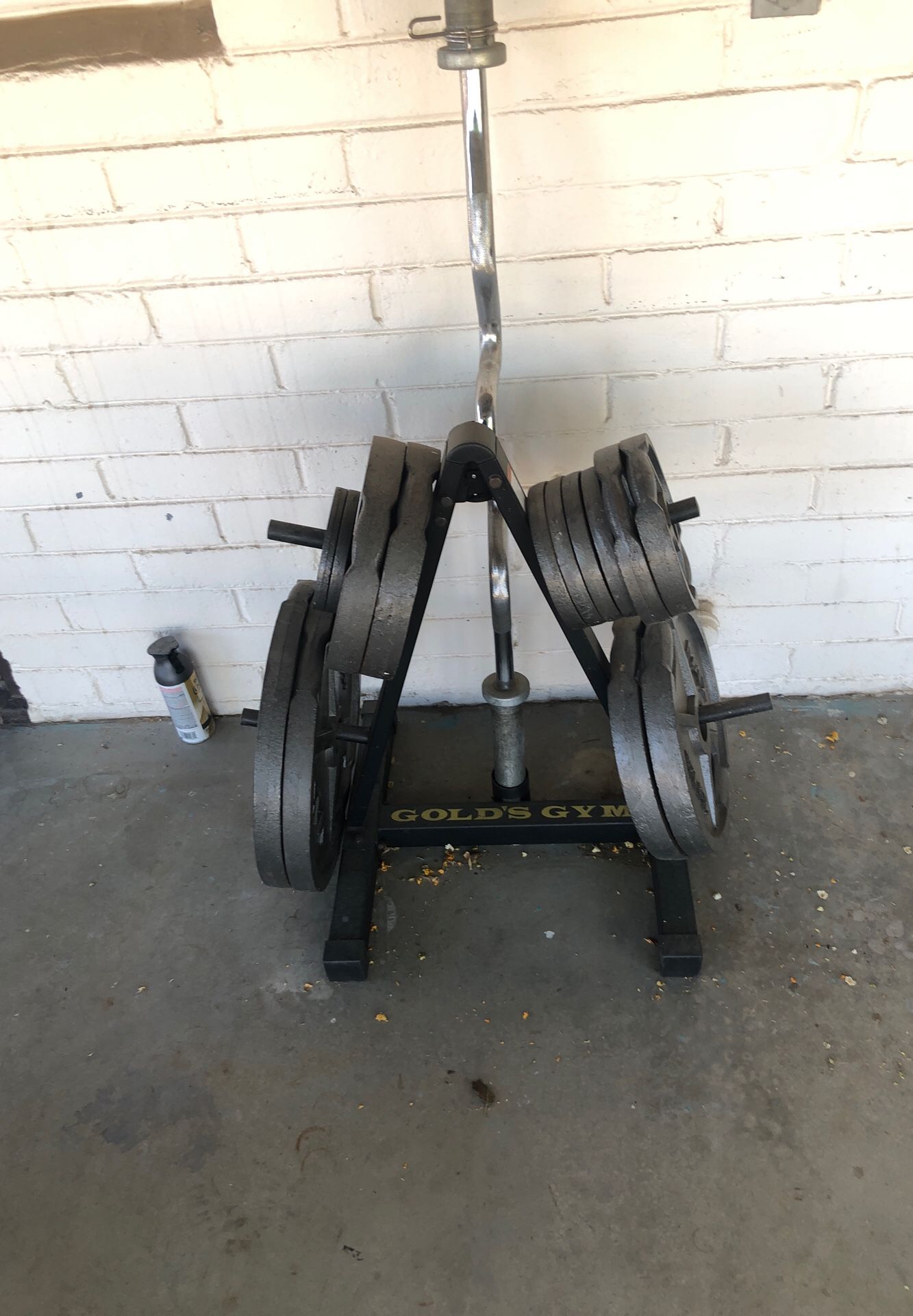 255 lbs weight set + tree + curling bar