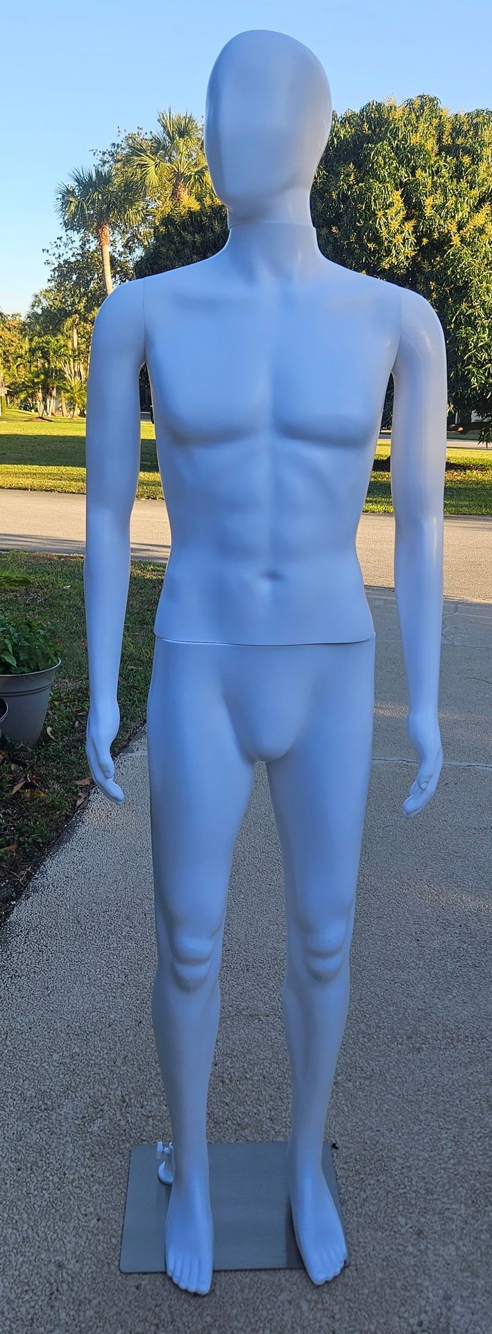 Full Body Mannequin - 74 Inch Male Mannequin, Detachable Stand, Adjustable Poses, White. Bust/hips 38" Waist 30"