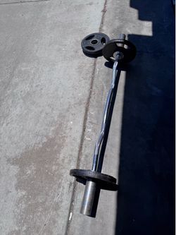 EZ Curl Bar with 40lb weights