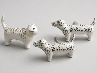 3 Anthropologie cupboard pulls / handles 2 cats & a dog